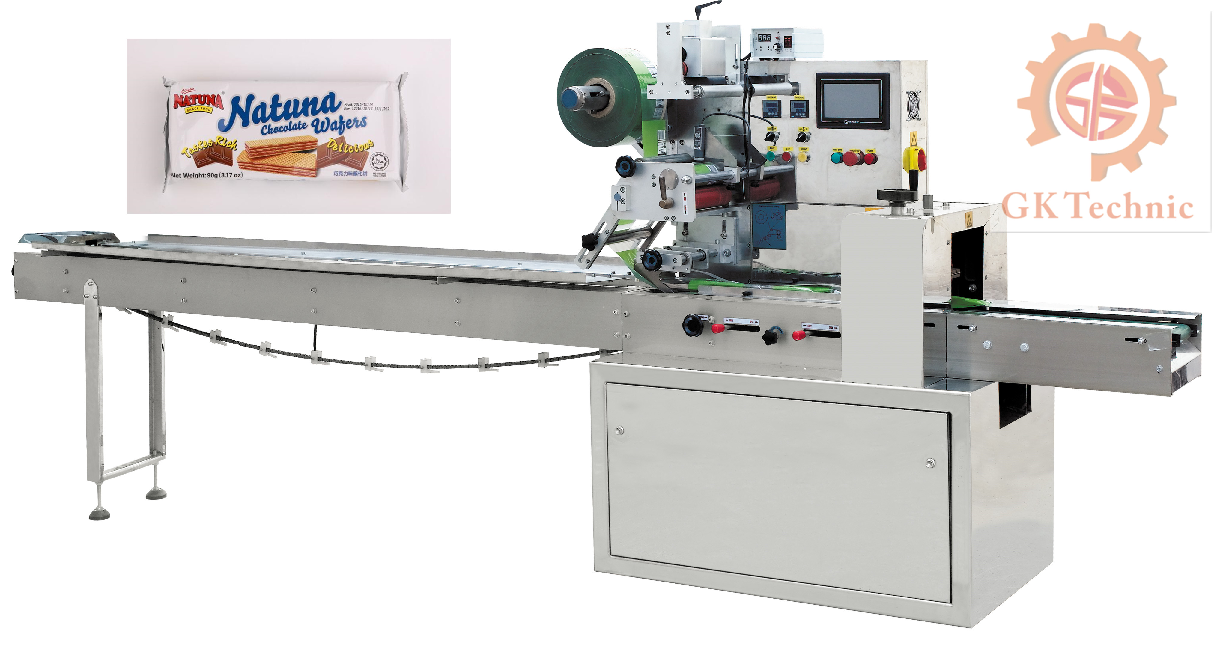 巧克力包裝自然離不開枕式包裝機